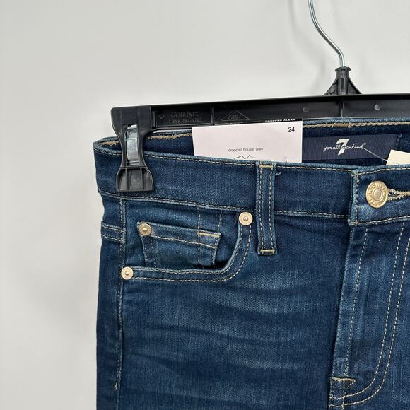 7 FOR ALL MANKIND NWT Alexa Cropped Trouser Wide Leg Raw Hem Jean // 00 - Picture 7 of 15